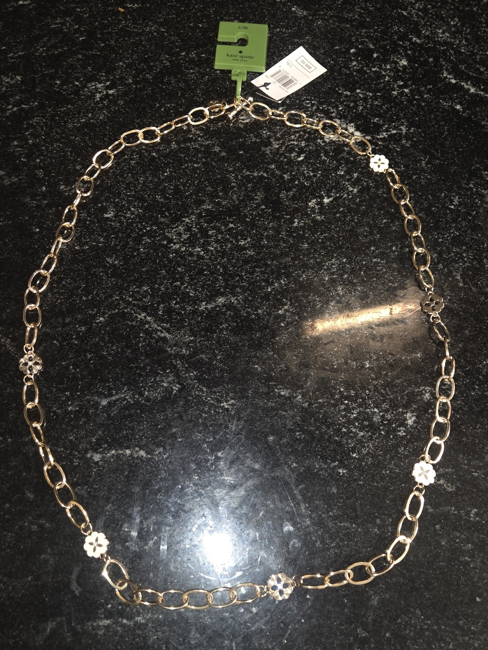 kate spade gold chain belt with floral charms